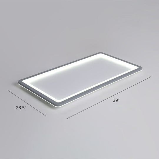 Nordic LED Ceiling Light: Dark Grey Ultra-Thin Flush Mount with Acrylic Shade