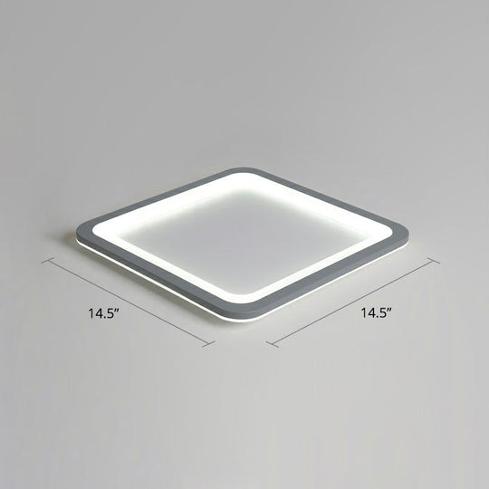 Nordic LED Ceiling Light: Dark Grey Ultra-Thin Flush Mount with Acrylic Shade