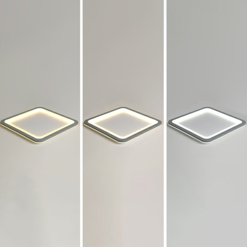 Nordic LED Ceiling Light: Dark Grey Ultra-Thin Flush Mount with Acrylic Shade