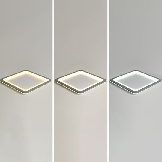Nordic LED Ceiling Light: Dark Grey Ultra-Thin Flush Mount with Acrylic Shade