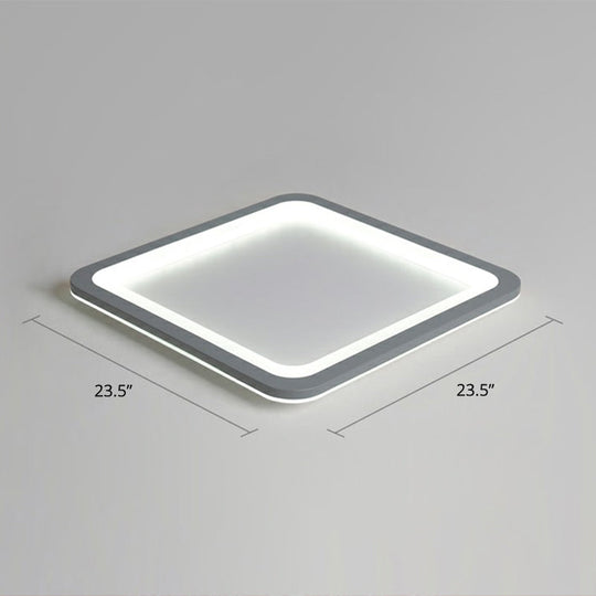 Nordic LED Ceiling Light: Dark Grey Ultra-Thin Flush Mount with Acrylic Shade
