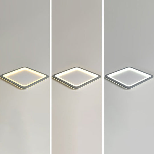 Nordic LED Ceiling Light: Dark Grey Ultra-Thin Flush Mount with Acrylic Shade