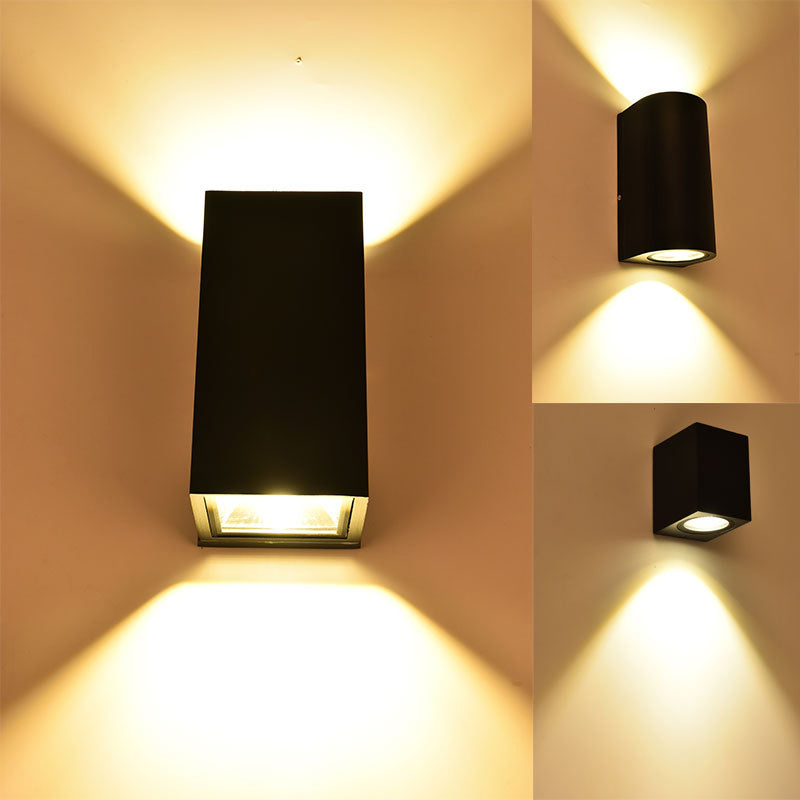 Minimalistic Black Aluminum Geometric LED Wall Sconce for Patio