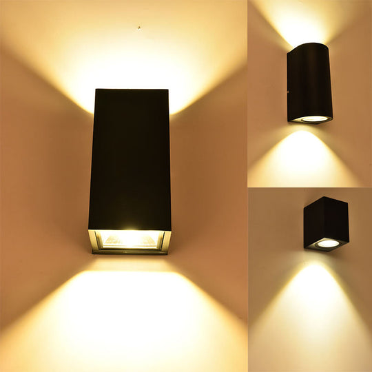 Minimalistic Black Aluminum Geometric LED Wall Sconce for Patio