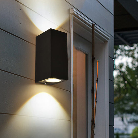 Minimalistic Black Aluminum Geometric LED Wall Sconce for Patio