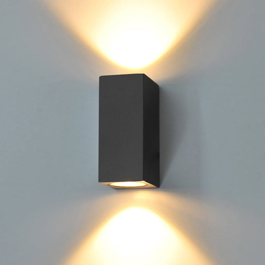 Minimalistic Black Aluminum Geometric LED Wall Sconce for Patio
