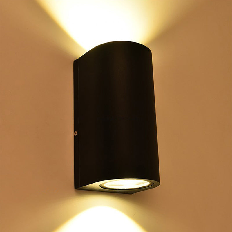 Minimalistic Black Aluminum Geometric LED Wall Sconce for Patio