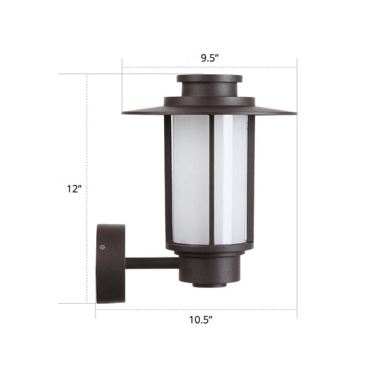 Minimalist Metal Wall Mounted Light - 1 Bulb Coffee Sconce Lamp for Gardens
