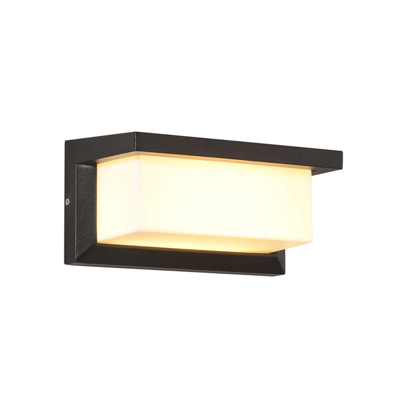 Modern LED Wall Sconce Light for Pathways - Black Aluminum Rectangle Design