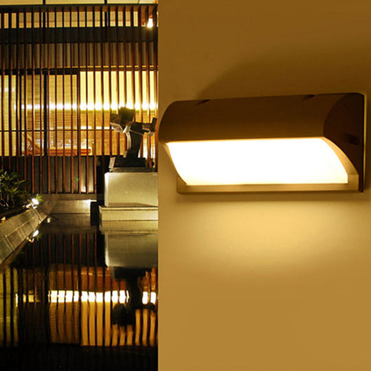 Modern LED Wall Sconce Light for Pathways - Black Aluminum Rectangle Design