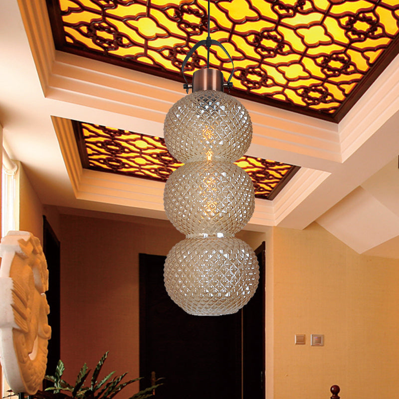 Modern Bubble Hanging Light: White/Chrome/Amber Glass, 1 Head Ceiling Suspension Lamp for Hallway