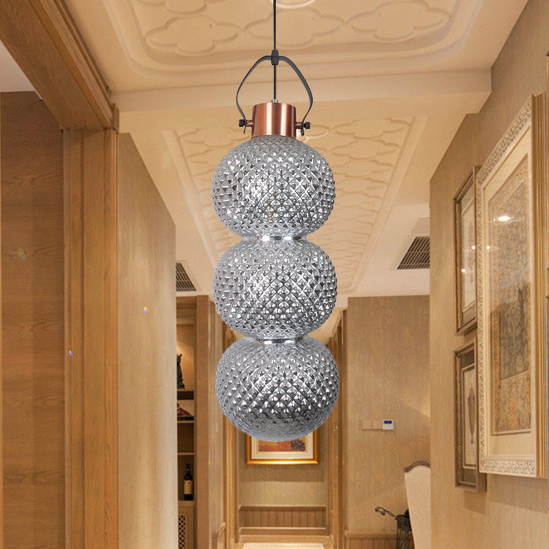 Modern Bubble Hanging Light: White/Chrome/Amber Glass, 1 Head Ceiling Suspension Lamp for Hallway
