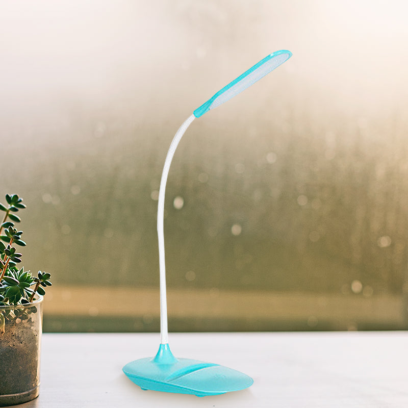 Contemporary Blue/Pink/White LED Desk Lamp – Stylish Plastic Table Lamp for Bedside Study