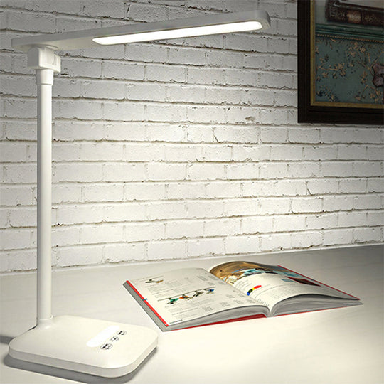 Modern Simple LED Desk Lamp for Reading with 5W Bedside Lighting in White - USB/Plug-In Option