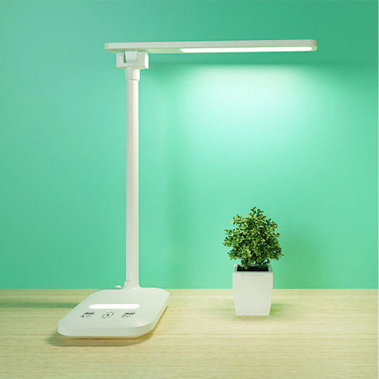 Modern Simple LED Desk Lamp for Reading with 5W Bedside Lighting in White - USB/Plug-In Option