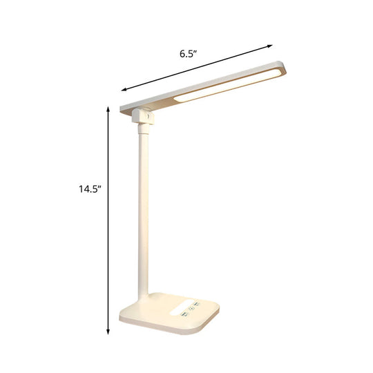 Modern Simple LED Desk Lamp for Reading with 5W Bedside Lighting in White - USB/Plug-In Option