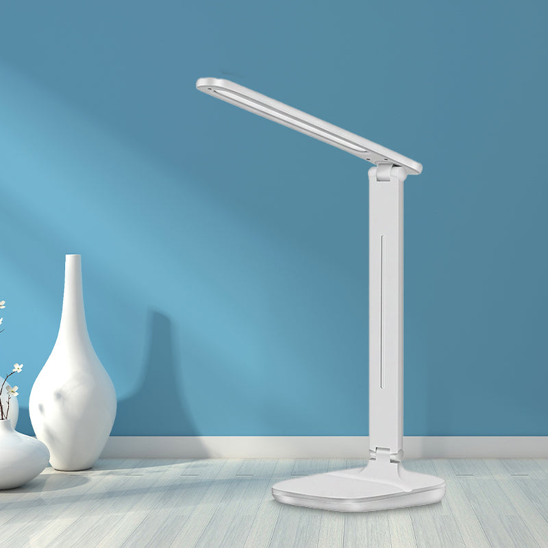 White Rotatable LED Desk Lamp - Simple Style for Bedside Reading
