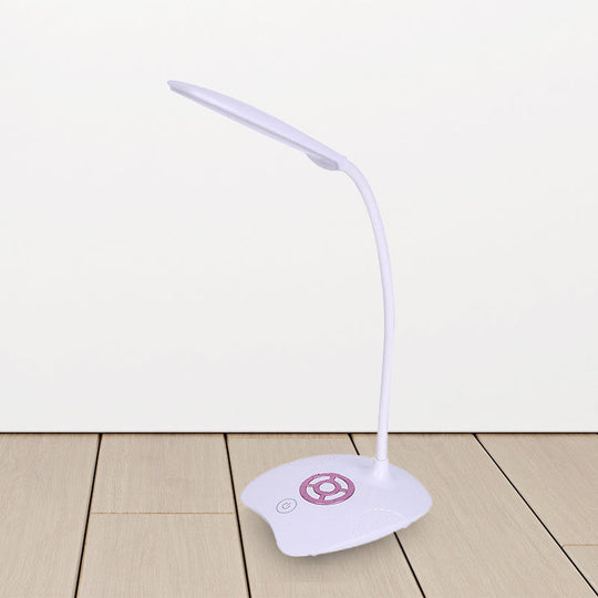 Adjustable Silicone Hose Desk Lamp with Touch Sensor, Modern LED Light for Study - Pink/Gold