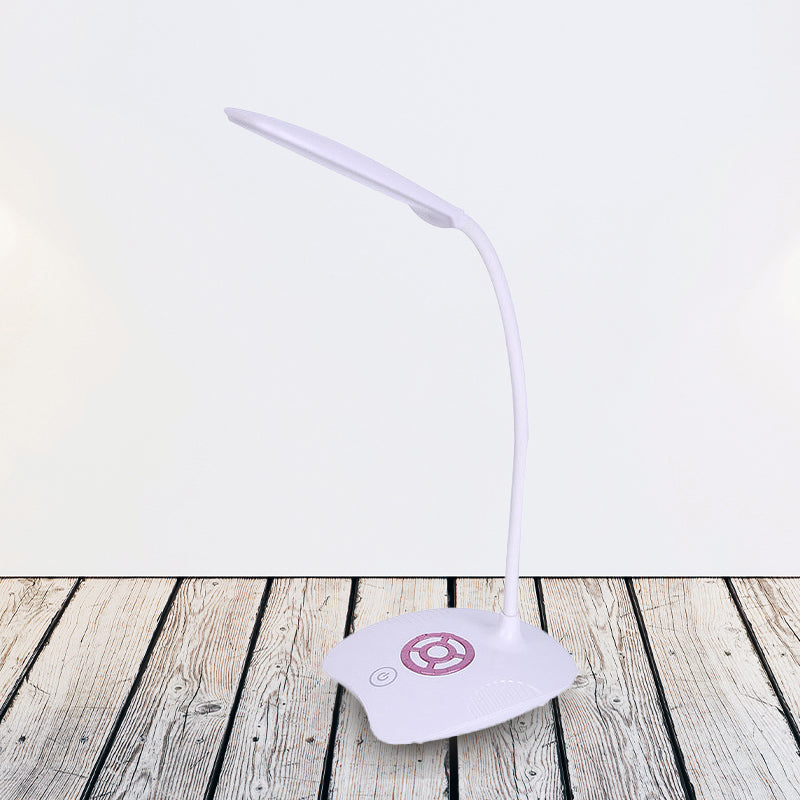 Adjustable Silicone Hose Desk Lamp with Touch Sensor, Modern LED Light for Study - Pink/Gold
