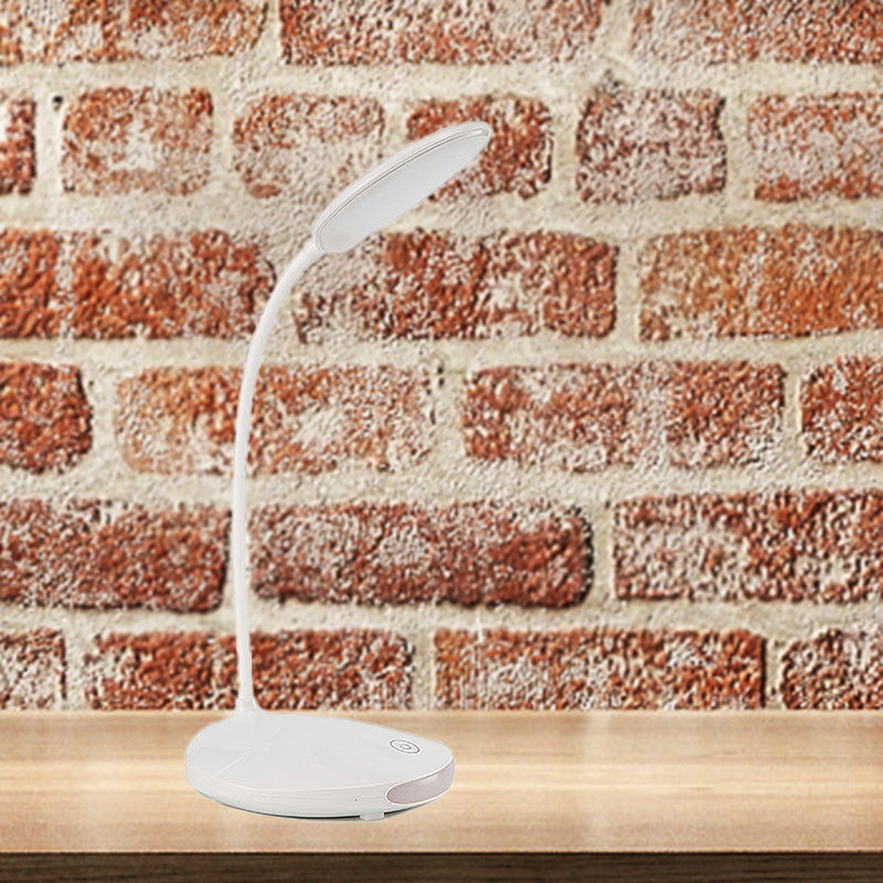 Modern Pink/White LED Folding Desk Lamp with USB Charging - Perfect for Reading