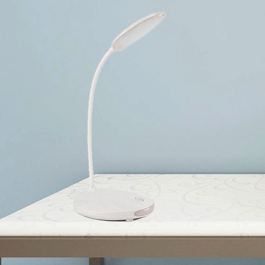 Modern Pink/White LED Folding Desk Lamp with USB Charging - Perfect for Reading