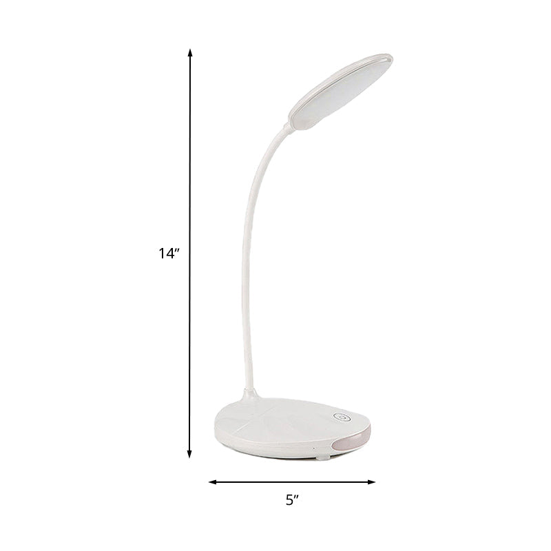 Modern Pink/White LED Folding Desk Lamp with USB Charging - Perfect for Reading