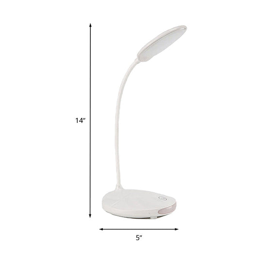 Modern Pink/White LED Folding Desk Lamp with USB Charging - Perfect for Reading