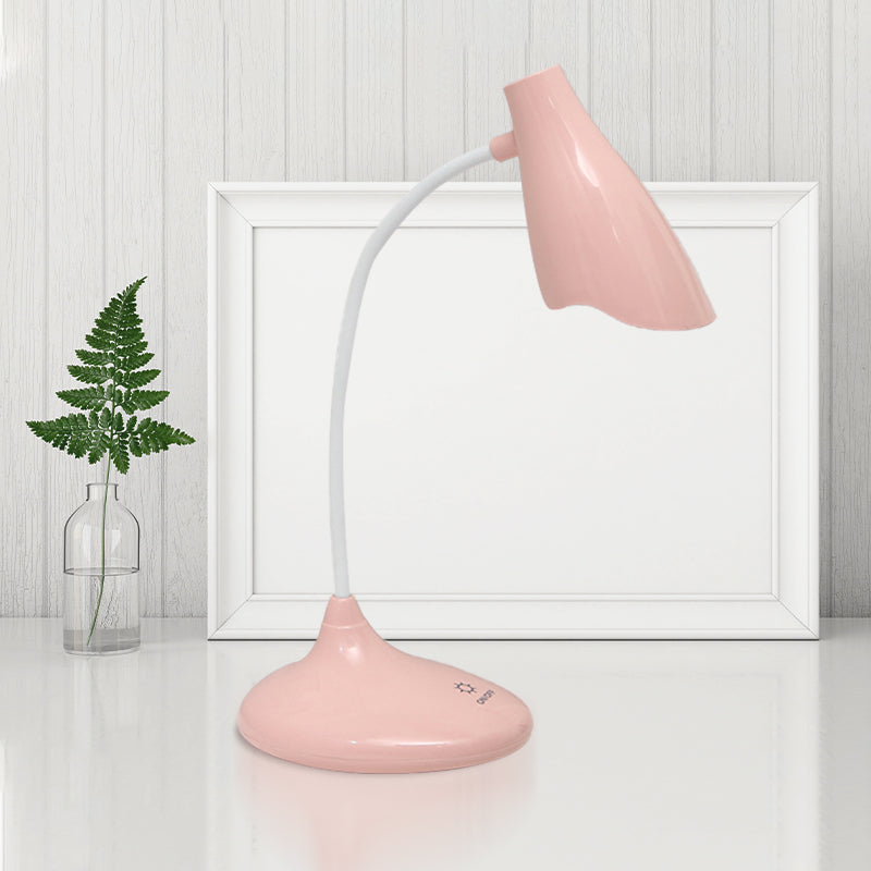 Nordic Bell-shaped LED Desk Lamp: Touch-Sensitive with USB Charging Port, Blue/Green/Pink/White