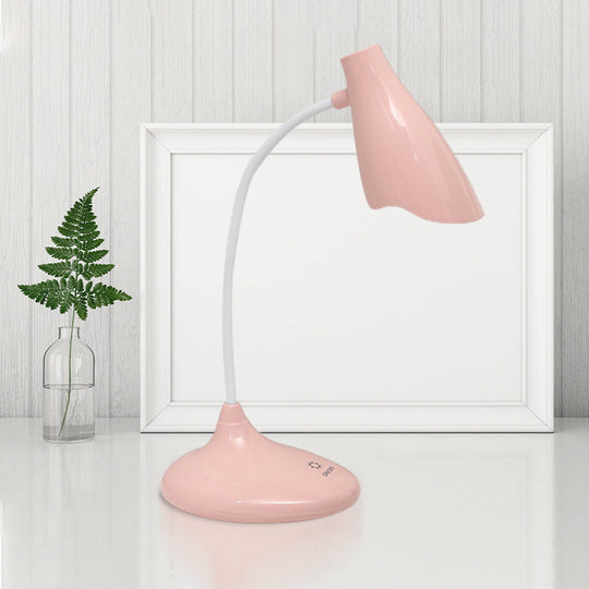 Nordic Bell-shaped LED Desk Lamp: Touch-Sensitive with USB Charging Port, Blue/Green/Pink/White