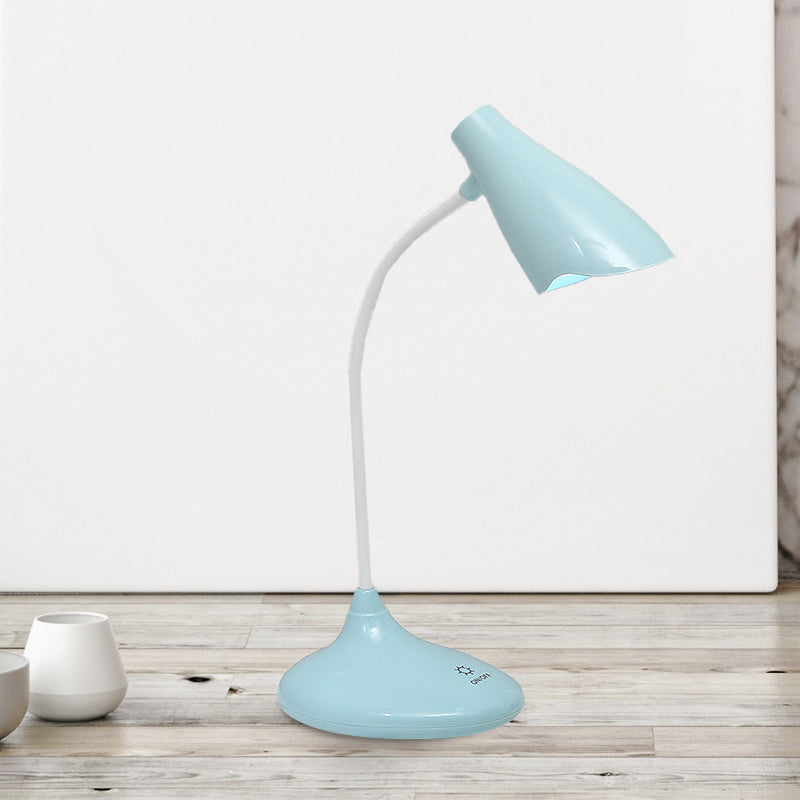 Nordic Bell-shaped LED Desk Lamp: Touch-Sensitive with USB Charging Port, Blue/Green/Pink/White