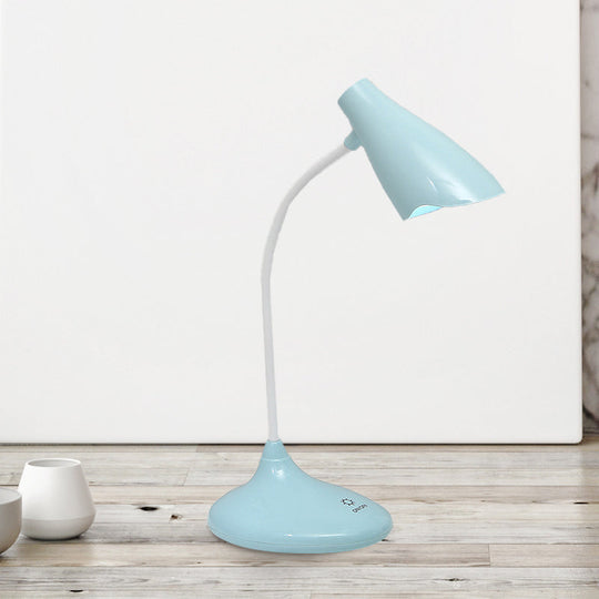 Nordic Bell-shaped LED Desk Lamp: Touch-Sensitive with USB Charging Port, Blue/Green/Pink/White