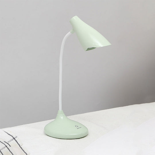 Nordic Bell-shaped LED Desk Lamp: Touch-Sensitive with USB Charging Port, Blue/Green/Pink/White