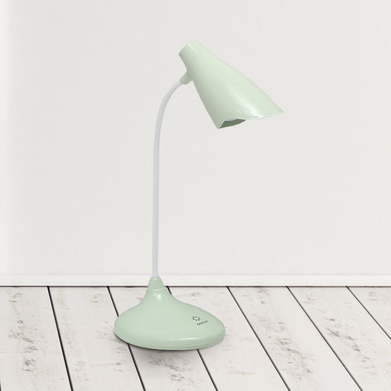 Nordic Bell-shaped LED Desk Lamp: Touch-Sensitive with USB Charging Port, Blue/Green/Pink/White