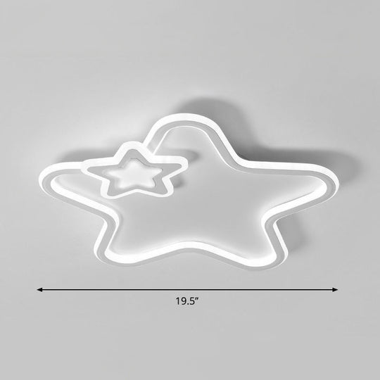 Kids' Cartoon Star LED Ceiling Light Fixture - Acrylic Flushmount for Bedroom