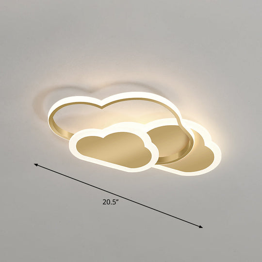 Cloudy Kids LED Bedroom Ceiling Light: Acrylic Flush Mount Fixture