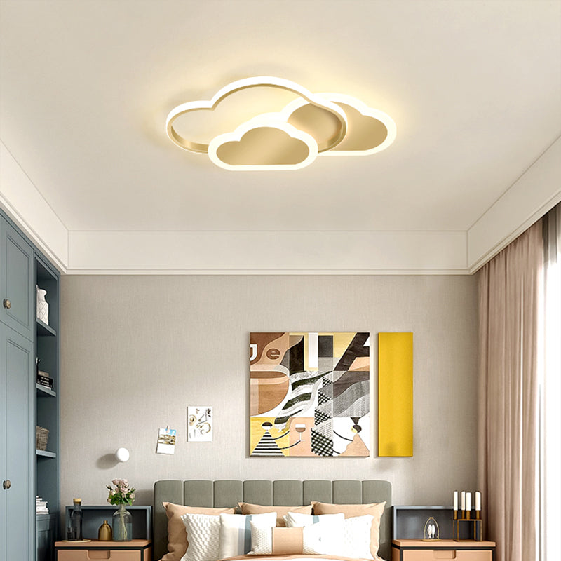 Cloudy Kids LED Bedroom Ceiling Light: Acrylic Flush Mount Fixture