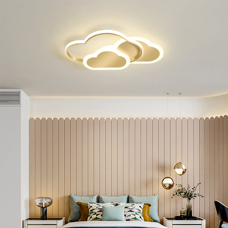 Cloudy Kids LED Bedroom Ceiling Light: Acrylic Flush Mount Fixture