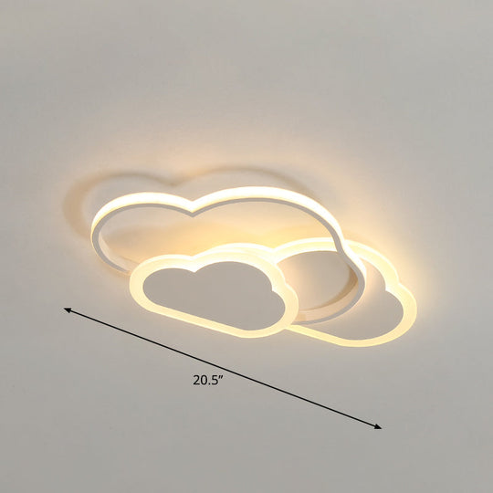 Cloudy Kids LED Bedroom Ceiling Light: Acrylic Flush Mount Fixture