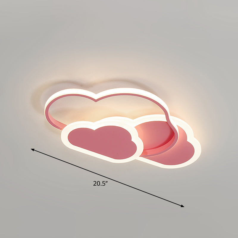 Cloudy Kids LED Bedroom Ceiling Light: Acrylic Flush Mount Fixture