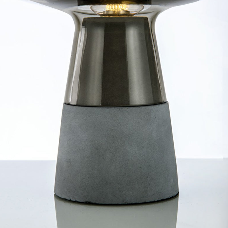 Postmodern Glass Night Lamp with Cement Base: Cup Shaped Table Light for Bedroom