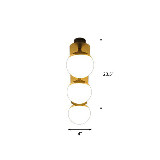 Black Glass Flushmount Ceiling Light Fixture with Sphere Design and 1 Bulb for Aisle