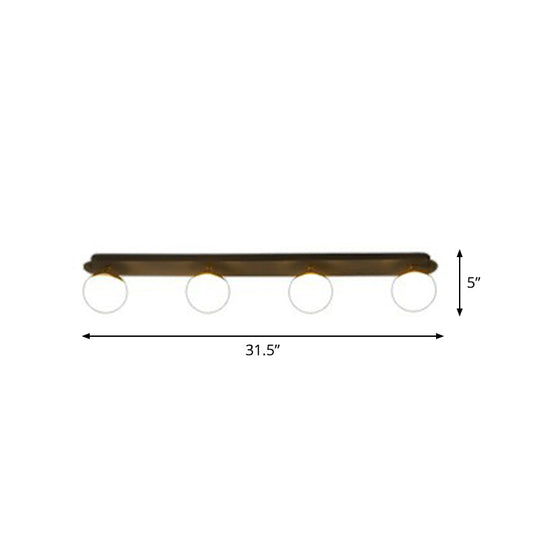 Black Glass Flushmount Ceiling Light Fixture with Sphere Design and 1 Bulb for Aisle