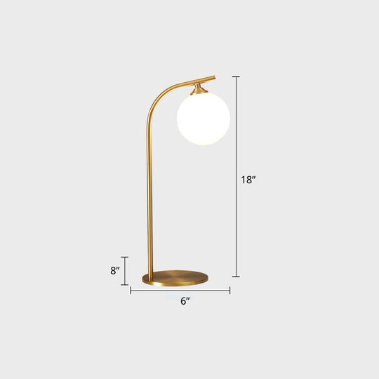 Modern LED Brass Table Lamp for Living Room - Bend Metallic Nightstand Lighting
