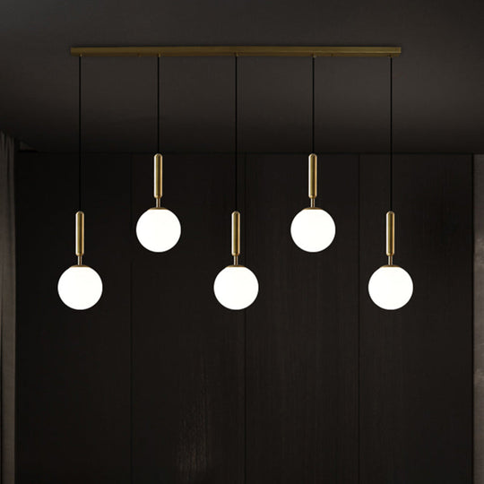 Sleek Brass Ball Pendant Light for Open Kitchen - Simplicity Glass Ceiling Fixture