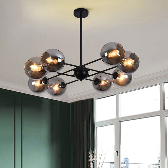 Sleek Glass Dining Chandelier - Minimalistic Ball Pendant Ceiling Light