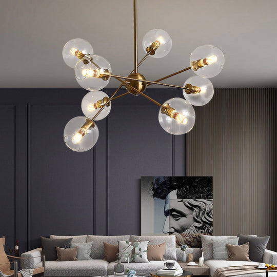 Sleek Glass Dining Chandelier - Minimalistic Ball Pendant Ceiling Light