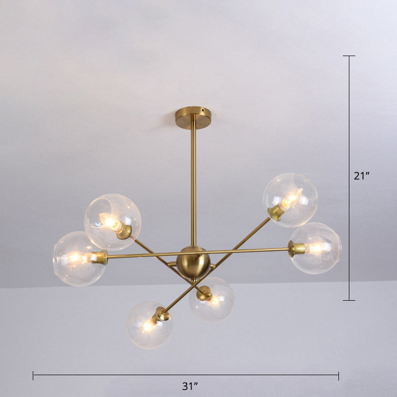 Sleek Glass Dining Chandelier - Minimalistic Ball Pendant Ceiling Light