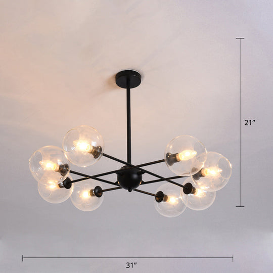 Sleek Glass Dining Chandelier - Minimalistic Ball Pendant Ceiling Light