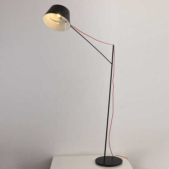 1-Light Modern Desk Lamp with Metallic Shade in Black Finish - Sleek Tapered Design for Living Room