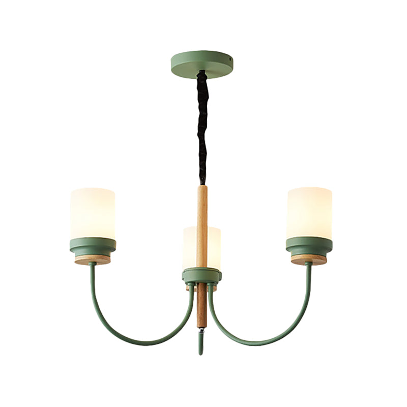 Art Deco Metal Hanging Chandelier with Tapered Shade - 3 Lights for Bedroom